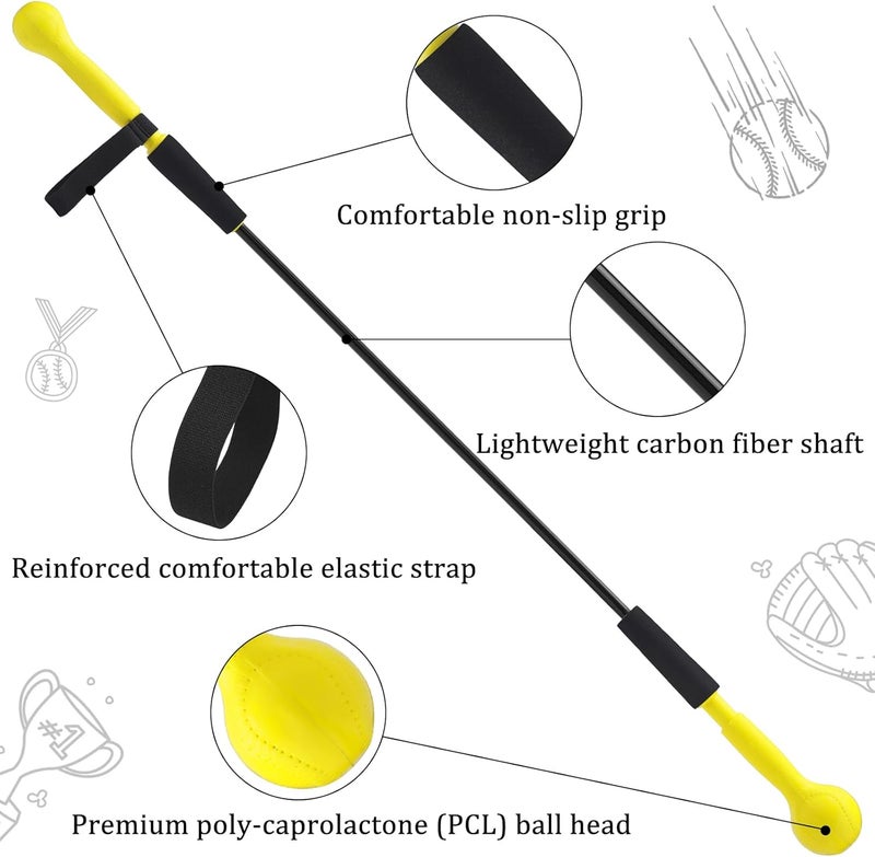 DEHAI Baseball Hitting Stick,Batting Practice Equipment for Baseball and Softball,Extended Handlebar with Grip Strap,Ideal One-on-One Baseball Training Equipment - Image 5